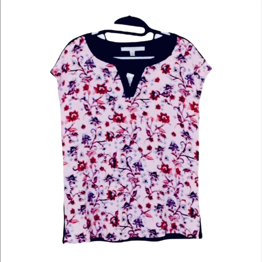 NWT Andrew Marc: Medium Floral Pink & Blue Blouse